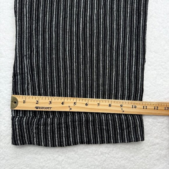 Time & Tru Linen Blend Wide Leg Pull On Pants Relaxed B&W Striped Boho Womens S - Picture 11 of 11